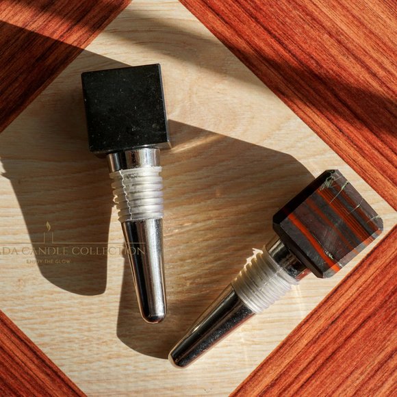 Gemstone Cube Bottle Stoppers - Brecciated Jasper - Picture 4 of 4